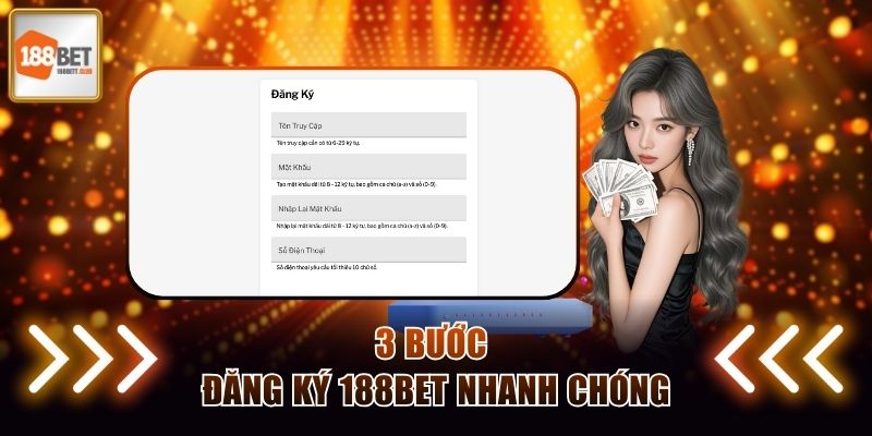 3 bước đăng ký 188BET thành hội viên nhanh chóng